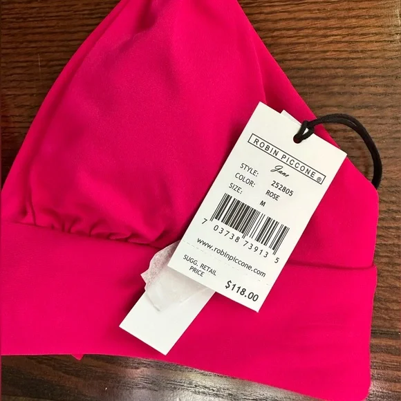 NWT ❤️ Robin Piccone Fuchsia Bikini with Gold Accents. MSRP $216 - Picture 8 of 12